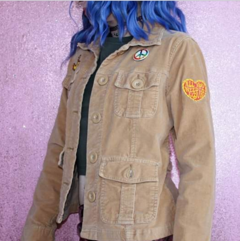 SOLD @MARKET Beatles! Vintage 90s femme fit boho Aesthetic custom Beatles jacket - Picture 4 of 14